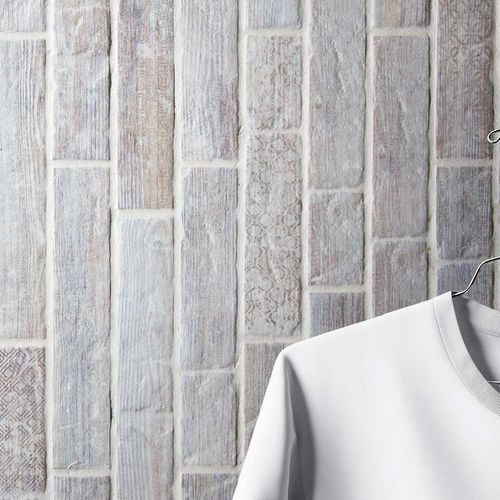 Плитка из фарфора - Briques Wood - WOW Design EU - для интерьера / настенная / имитация кирпича