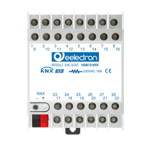 Блок интерфейса с бинарными входами - IO88E01KNX - Eelectron - бинарный выход / на DIN-рейке / для протокола KNX
