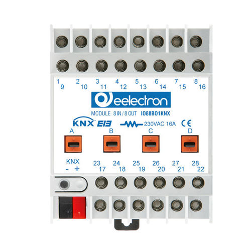 Блок интерфейса с бинарными входами - IO88B02KNX-C - Eelectron - бинарный выход / на DIN-рейке / для протокола KNX