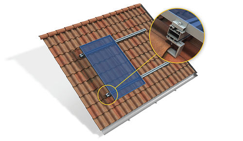 Сборочная система для покатой крыши - WITH BRACKETS, FOR TILES AND ROMAN TILES - Thesan - для черепичной кровли / встроенная / с фундаментными сваями, скрепленными болтами