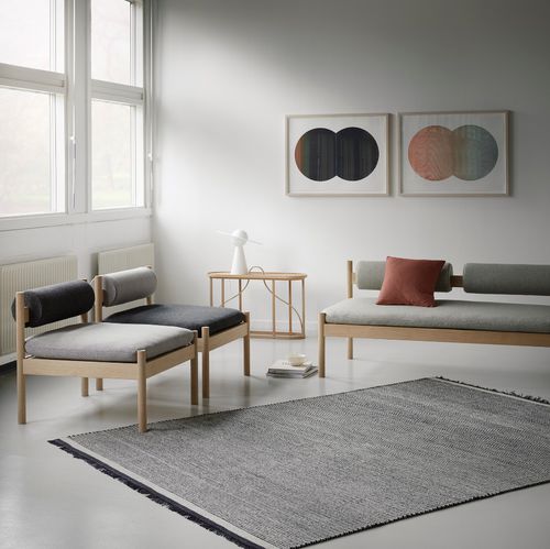 Современный ковер - NJORD - Fabula living - в полоску / из новозеландской шерсти / из льна