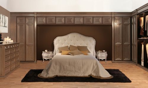 Двуспальная кровать - NORMA - Casta Diva Interiors - классическая / с обитым изголовьем / из ткани
