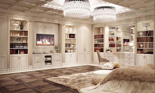 Классический настенный комплект для ТВ - CAPRICCIO - Casta Diva Interiors - из дерева / из лакированной древесины