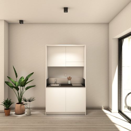 Современная мини-кухня - ARIA 124 - MiniCucine.com - компактная / из меламина / моноблочная
