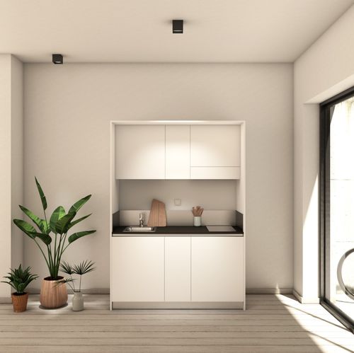 Современная мини-кухня - ARIA 154 - MiniCucine.com - компактная / из меламина / моноблочная