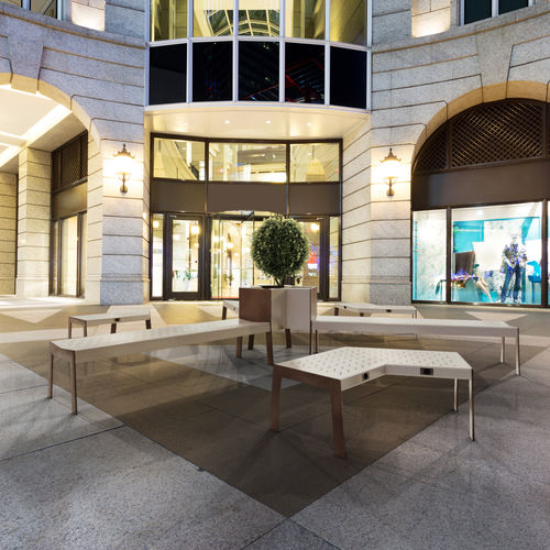 Современная общественная скамейка - MALL COLLECTION - THE ITALIAN LAB SRL - из металла / со спинкой / для общественных учреждений