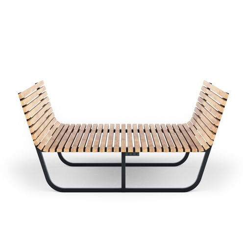 Современный садовый шезлонг - URBAN RELAX L / URBAN RELAX M - THE ITALIAN LAB SRL - из гальванизированной стали / из дерева / для общественных мест