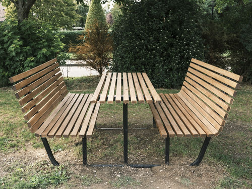 Современный стол для пикника - URBAN M/ URBAN L - THE ITALIAN LAB SRL - из экзотических пород дерева / WPC / с основанием из оцинкованной стали