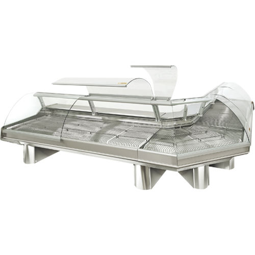 Стоечная холодильная витрина - HYDRAULIC GLASSES - Jimo Cooling Technology - для мясоперерабатывающего предприятия / с освещением