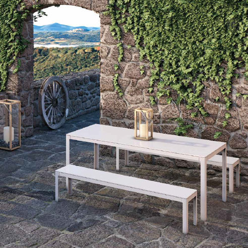 Современная скамейка для сада - TYPE - iCARRARO italian makers - из стали / из алюминия / для профессионального использования