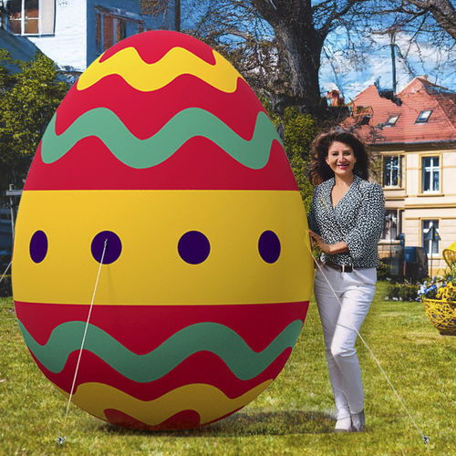 Скульптура пасхальное украшение - Printed inflatable Easter egg 4 - Terra Group - из полиэстера / напольная / для наружного применения