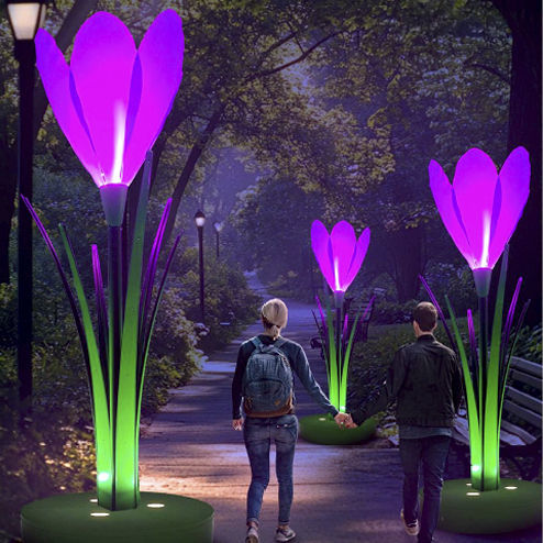 Скульптура для наружного применения - 3D Crocus - Terra Group - садовая / светящаяся / напольная