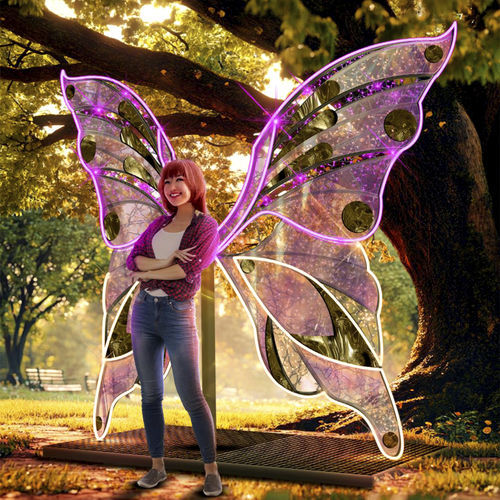 Скульптура для наружного применения - BUTTERFLY WINGS 3D - Terra Group - садовая / световая (светодиод) / напольная