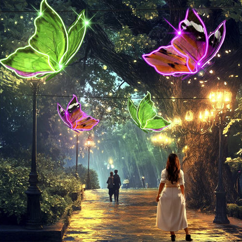 Скульптура для наружного применения - BUTTERFLY 3D AVENUE - Terra Group - садовая / световая (светодиод) / подвесная
