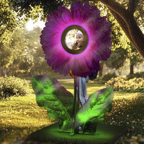 Скульптура для наружного применения - 3D GERBERA - Terra Group - садовая / световая (светодиод) / напольная