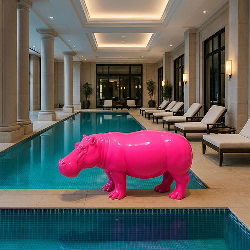 Скульптура из стекловолокна - HIPPO - Terra Group - для наружного применения / садовая / отдельностоящая