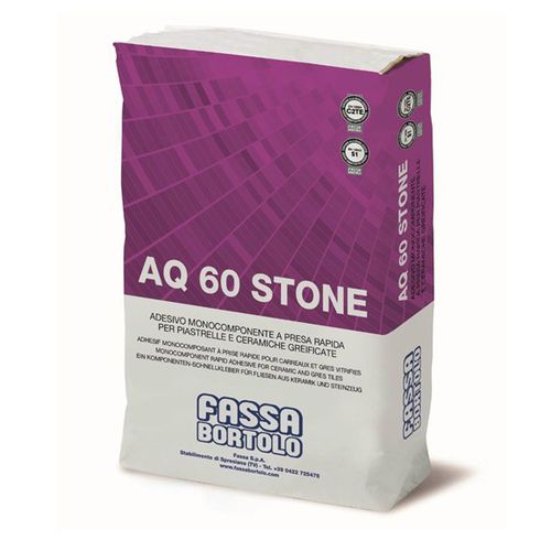Клей для керамической плитки для цементирования - AQ 60 STONE - Fassa Bortolo - для плиточного пола / для цемента / с быстрым захватом