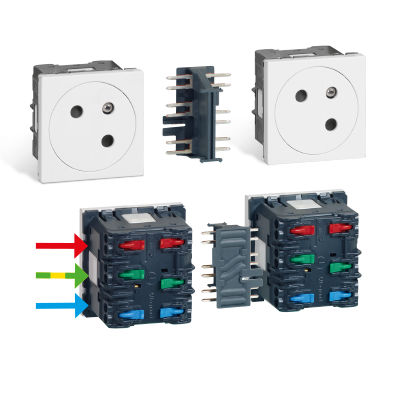Розетка тока - MOSAIC™ FLUSH - LEGRAND - для компьютерной техники / множественная / настенная
