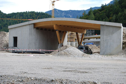 Мост из дерева - CHIEMGAU ARENA,  RUHPOLDING - TiComTec - из бетона / композит / с балками