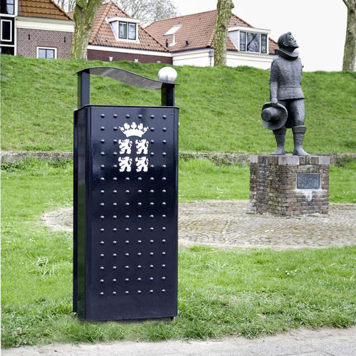 Общественный мусорный контейнер - CITYPOLE ID - Royal Dutch Bammens - из стали, покрытой порошком / современный / одиночный