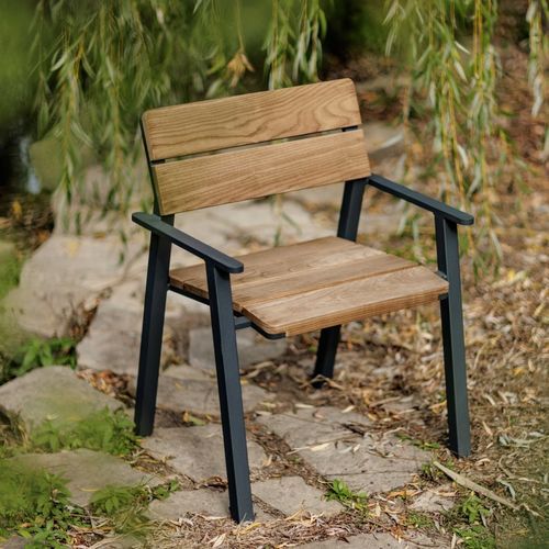 Современный стул для сада - E2-157 - egoé - для наружного применения / из ясеня / из цельной древесины