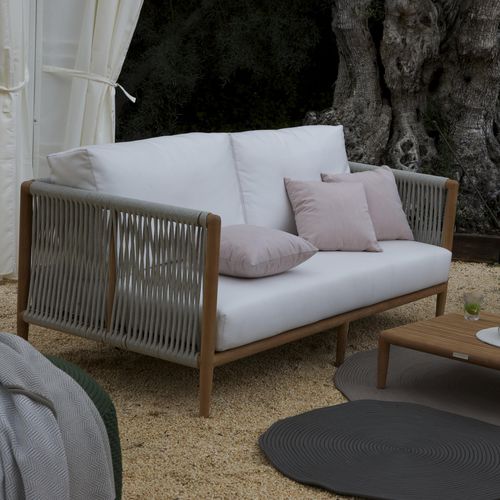 Современный диван - SAONA - GreenDesign - для сада / белый / из тикового дерева