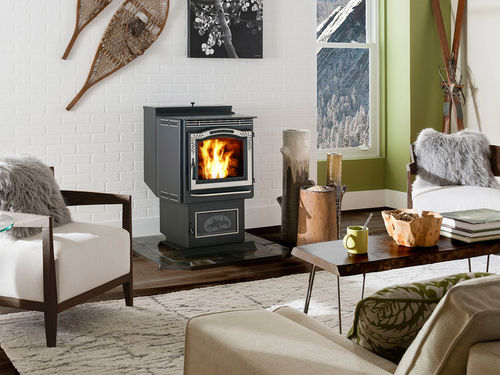 Печь-камин на пеллетах - P68 - Harman Stoves - современная / из нержавеющей стали