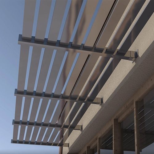 Солнцезащитное устройство из алюминия - FLY LINE - MAPIER GROUP S.R.L. - для фасада / горизонтальное / моторизованное
