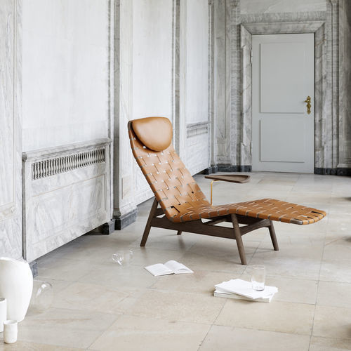 Современный шезлонг - AV Egoist - sibast furniture - из кожи / из дуба / из орехового дерева