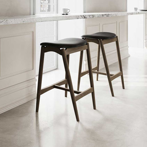 Современный барный табурет - Sibast No 7 - sibast furniture - из кожи / из шерсти / с основанием из дуба