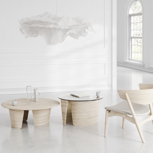 Современный журнальный столик - SIBAST No 7 - sibast furniture - из стекла / из фанерованной древесины / с основанием из дуба