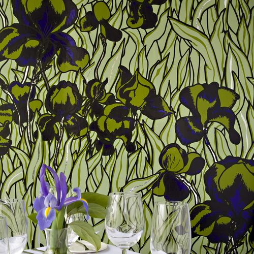 Современный обои - IRIS - FLAVOR PAPER - из полиэстера / в цветочек / напечатанный вручную
