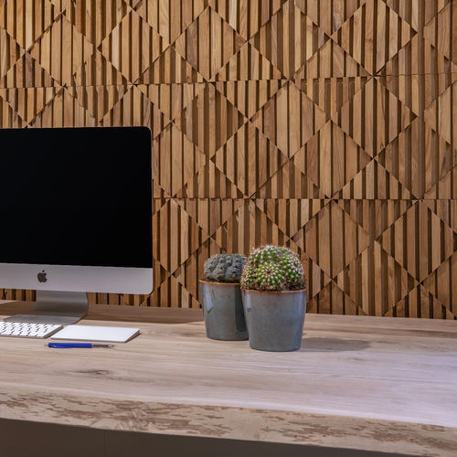 Облицовочная пластина из дерева - BLEND - Teakwall - для интерьера / приклеиваемая / современная