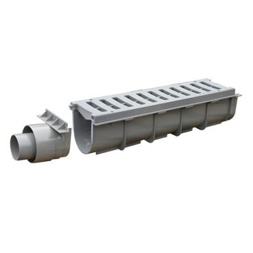 Лоток канализации с решеткой - CGPVC500H14 / TSPVC500H14 - AIRGAMA SRL - из ПВХ / для общественных мест