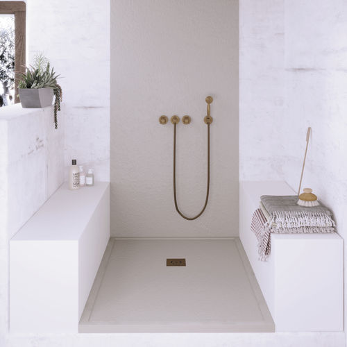 Прямоугольный душевой поддон - Relief Plus Rim - QUARE DESIGN - встраиваемый / из полимера / из Solid Surface