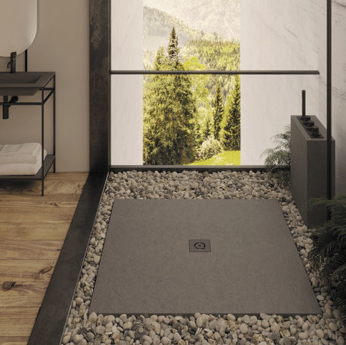 Прямоугольный душевой поддон - Relief Plus XL - QUARE DESIGN - напольный / из полимера / противоскользящий