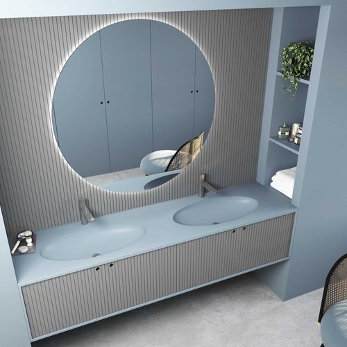 Двойная столешница для раковины - Eliptic - QUARE DESIGN - из полимера / по индивидуальному заказу / для профессионального использования