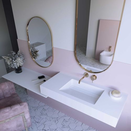 Столешница для раковины из полимера - Cosmopolitan - QUARE DESIGN - по индивидуальному заказу / для профессионального использования / со встроенными полотенцесушителями