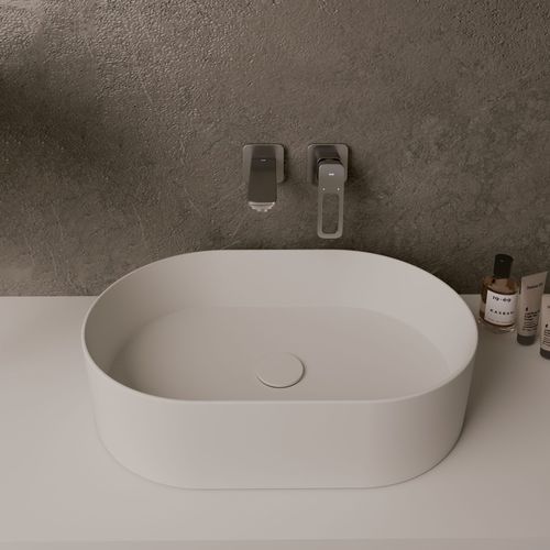 Настольная раковина - Flow - QUARE DESIGN - из полимера / на заказ / овальная