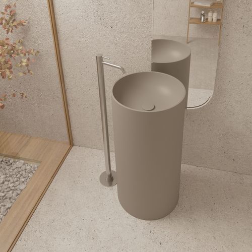Раковина на ножке - Podium - QUARE DESIGN - из полимера / на заказ / круглая