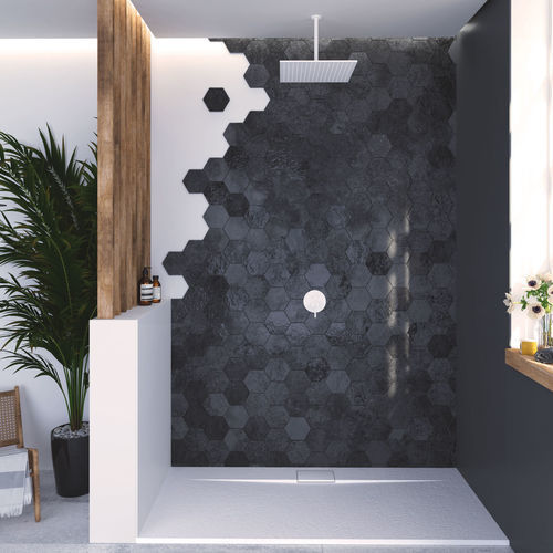 Прямоугольный душевой поддон - Radiance Lateral - QUARE DESIGN - встраиваемый / из полимера / противоскользящий