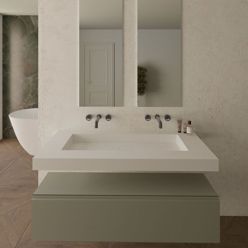 Столешница для раковины из полимера - Long Island - QUARE DESIGN - по индивидуальному заказу / для профессионального использования