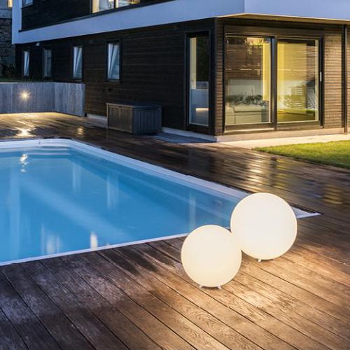 Напольная лампа - MOON - SG LIGHTING - из поликарбоната / современная / проводная