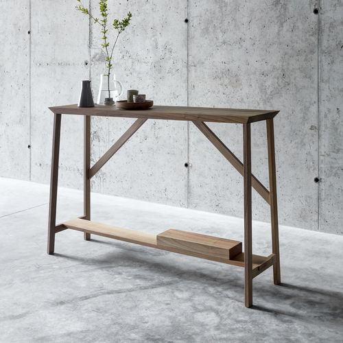 Современный стол-консоль - OLLA - Fioroni Design - из орехового дерева / прямоугольный / для бытового использования