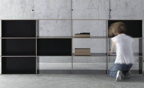 Модульный книжный шкаф - J.M.B/4.3.2 - Fioroni Design - низкий / современный / для офиса