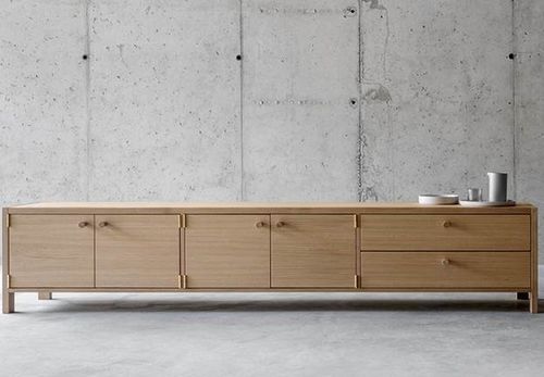 Современный буфет - MAIA - Fioroni Design - из дуба / с выдвижными ящиками / с распашными дверями