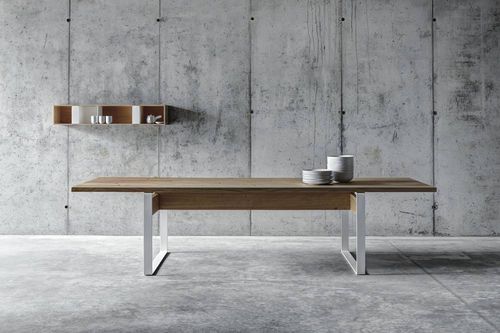 Современный стол - LA PUNT - Fioroni Design - из орехового дерева / из каштана / из стали