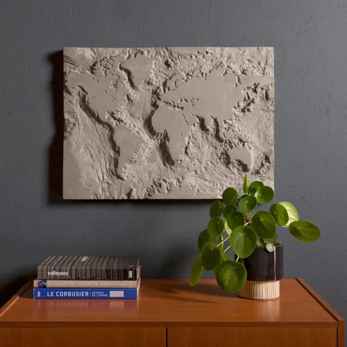 Скульптура из бетона, армированного волокнами - THE GRAY PLANET - Lyon Béton - настенная / серая / современная