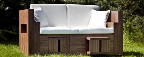 Современный диван - LOUNGE - Ateliers Phi SA - для сада / на заказ / многоцветный