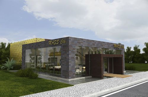 Сборное здание - MASS CITY SALES OFFICE - APEC Smart Steel Structures - из стали / металлический каркас / для торговли